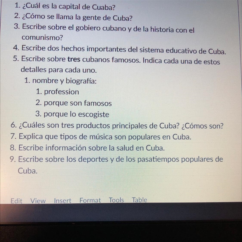 HELP ASAP!!!!!!! Answer the questions in Spanish-example-1