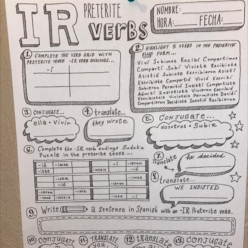 Please help with IR preterite verbs-example-1