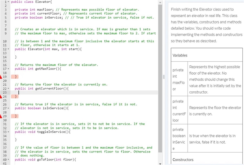 Finish writing the Oven class that represents an oven. This class has the variables-example-1