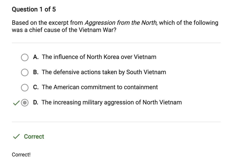 Based on the excerpt from Aggression from the North, which of the following was a-example-1