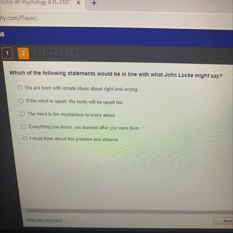 Which of the following statements would be in line with what John Locke might say-example-1