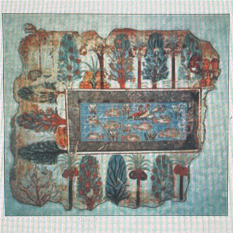 Look at this ancient Egyptian painting. What does this painting lack?-example-1