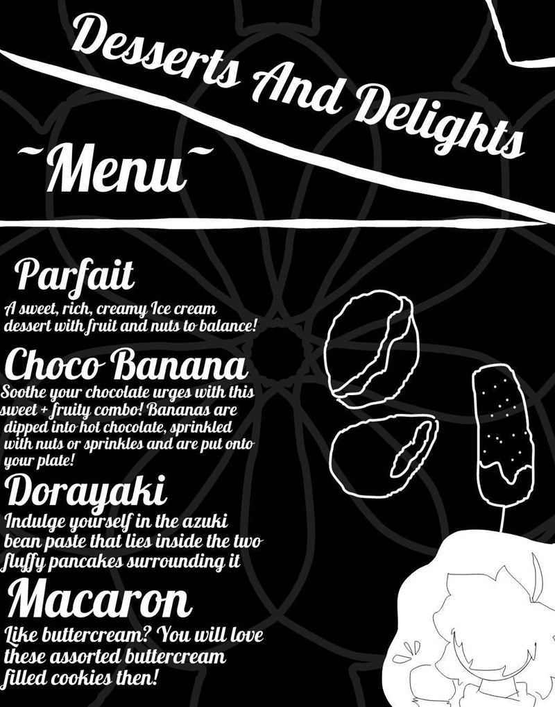 Graphic Design Project Progress ^^ 1st photo: The Front of the menu 2nd photo: The-example-3