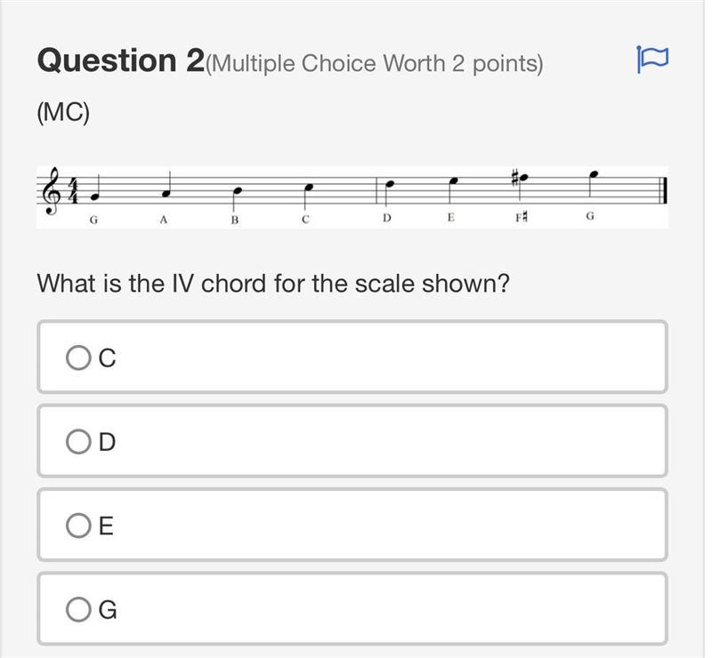 What is the IV chord for the scale shown?-example-1