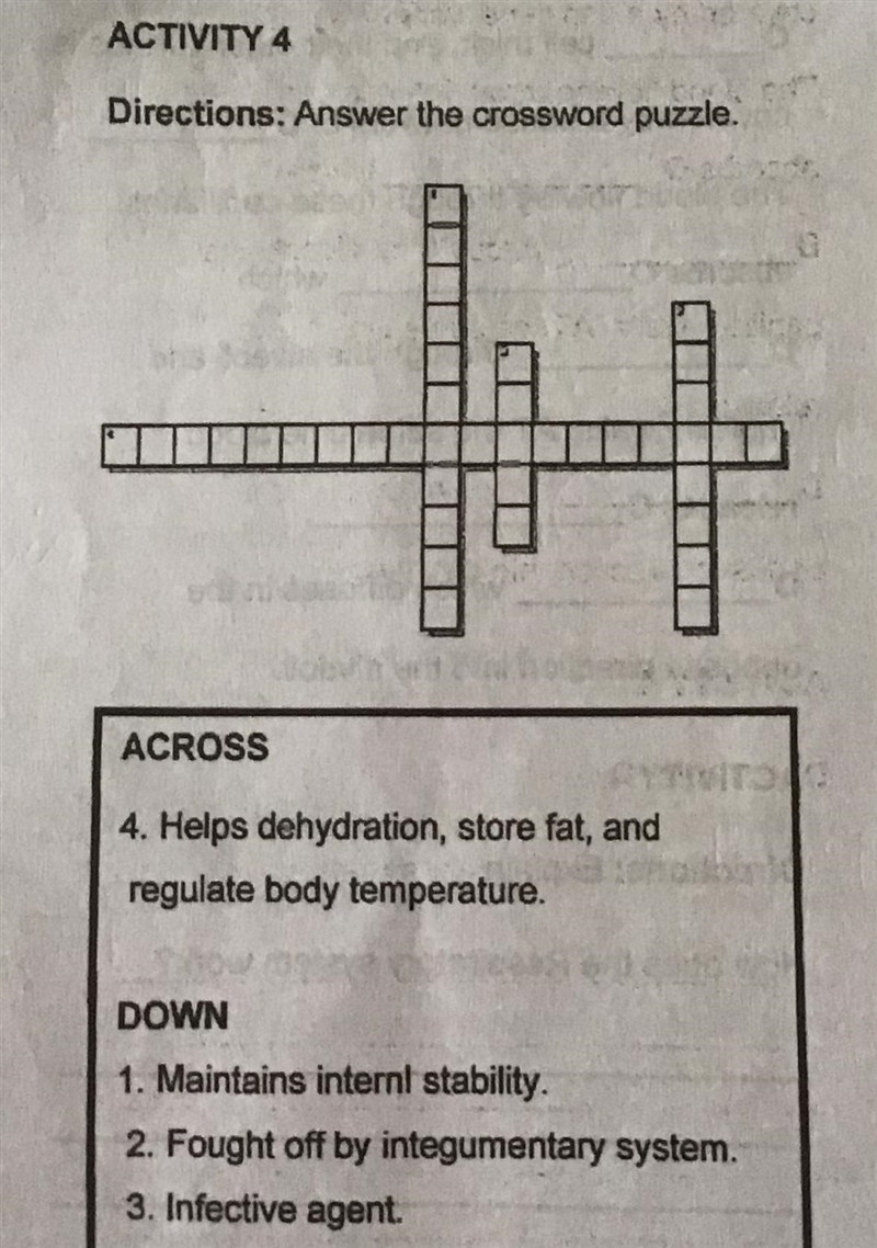 ACTIVITY 4 Directions: Answer the crossword puzzle Please answer this I really need-example-1