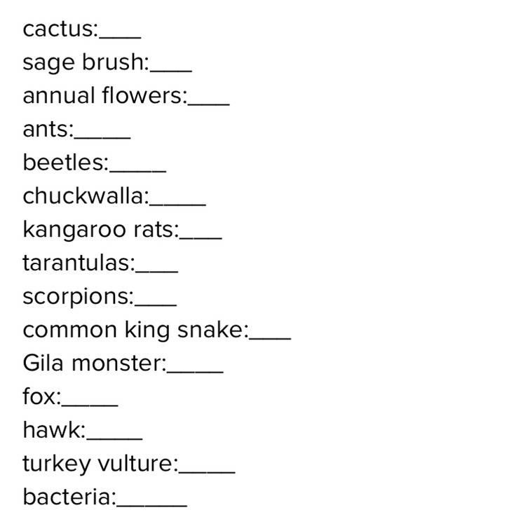 Label the organisms as a producer, a herbivore, a carnivore, scavenger, or decomposer-example-1