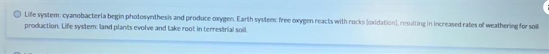 Both Earth systems and life systems had to evolve to create habitats before the evolution-example-1