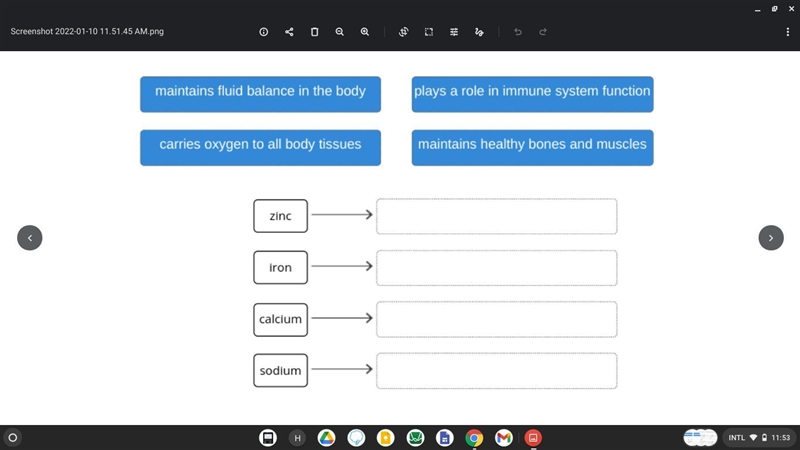 Match each mineral with its main function in the body. maintains fluid balance in-example-1