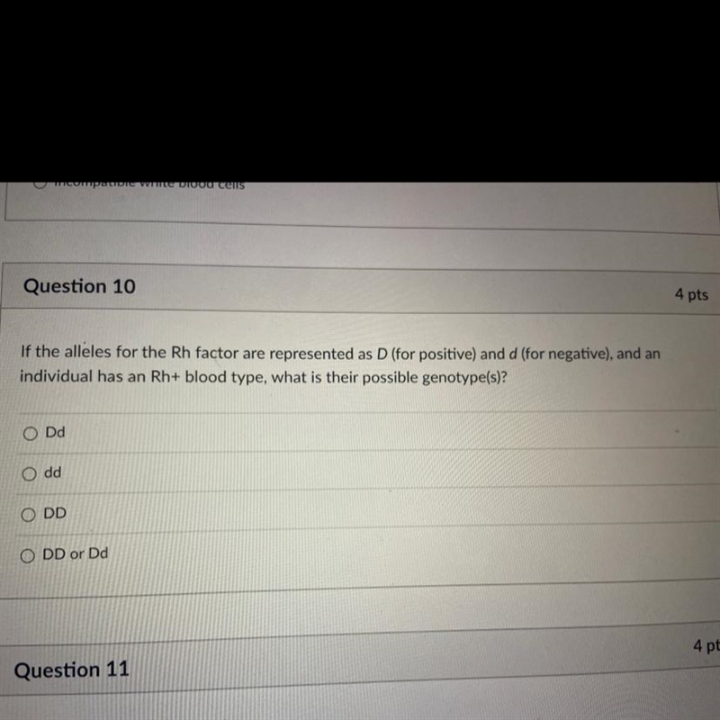 If the alleles for the Rh factor are represented as D (for positive) and d (for negative-example-1