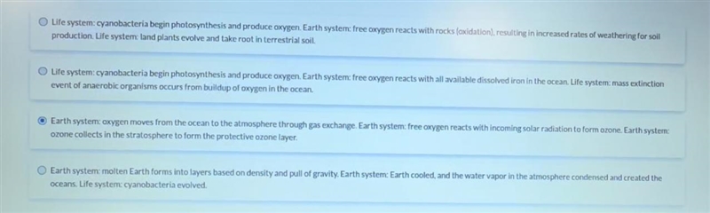 Both Earth systems and life systems had to evolve to create habitats before the evolution-example-1