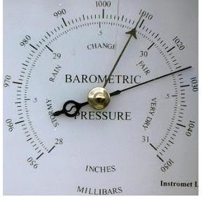 N an area of low barometric pressure, what kind of weather should one expect? * 1 point-example-1