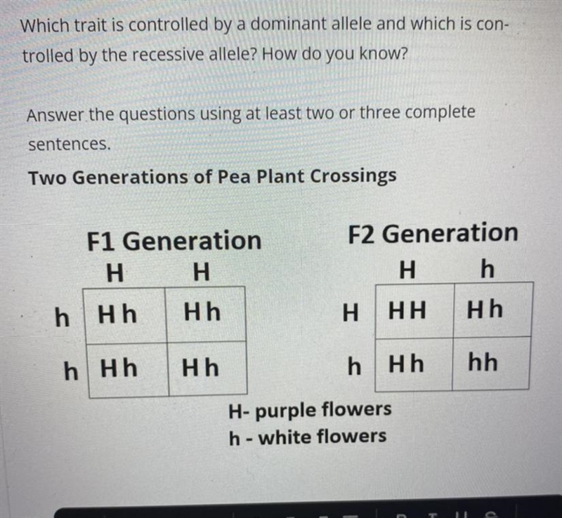 Which trait is controlled by a dominant allele and which is controlled by the recessive-example-1