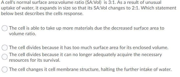 This is not a test question.What will happen regarding the cell's response?-example-1