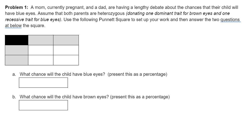 this is about punnett squares!! the question is below in the picture. please help-example-1