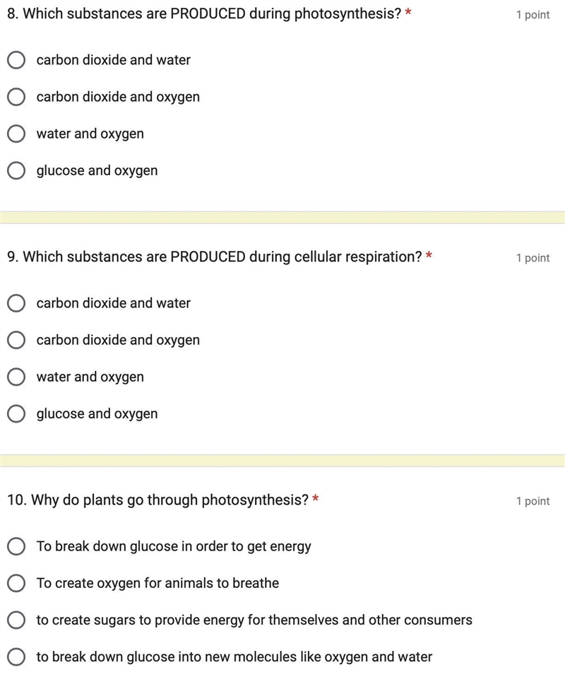 Which substances are PRODUCED during photosynthesis? Which substances are PRODUCED-example-1