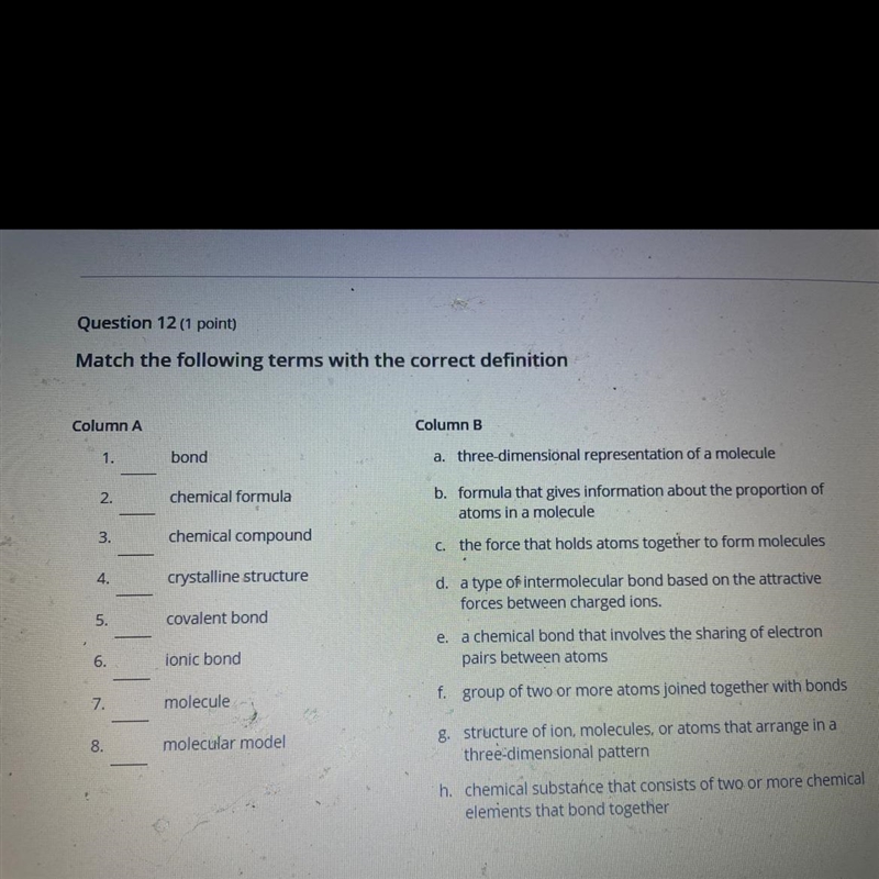 Match the following terms with the correct definition-example-1