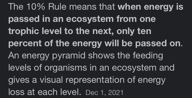 What is the 10% Rule? What is significant about it? Why is energy lost?-example-1