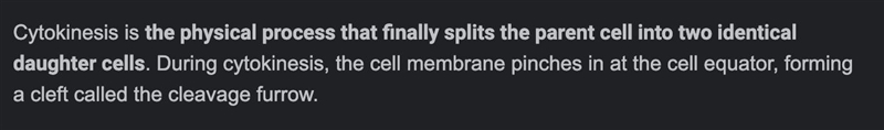 True or false: after cytokinesis 2 genetically identical daughter cells are produced-example-1