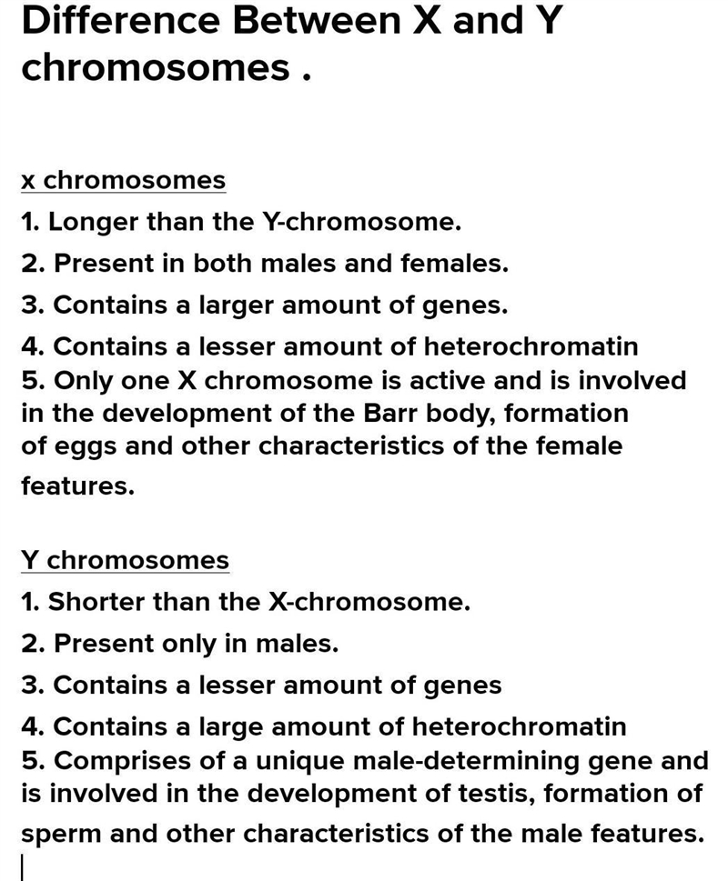 How do the x and y chromosomes differ-example-2