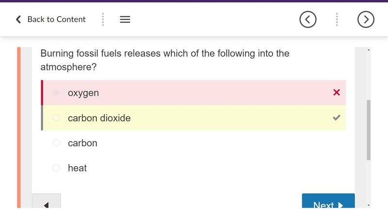 Burning fossil fuels releases which of the following into the atmosphere? Responses-example-1