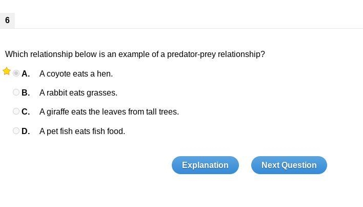 Which relationship below is an example of a predator-prey relationship? A. A pet fish-example-1