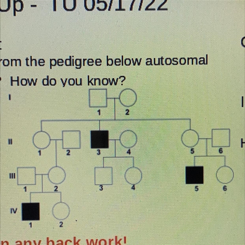 Is the trait from the pedigree below autosomal or X-linked? How do you know?-example-1