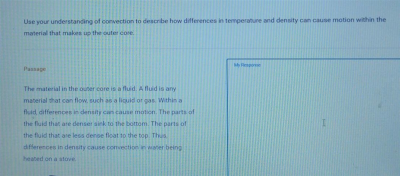 Please help quick due soon! The material in the outer core is a fluid. A fluid is-example-1