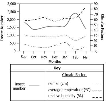 The graph represents the population trends for insects and the climatic factors during-example-1