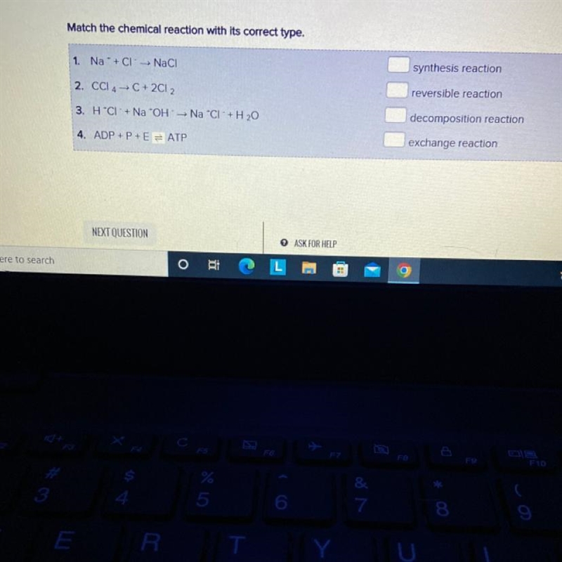 March the chemic reaction with its correct type-example-1