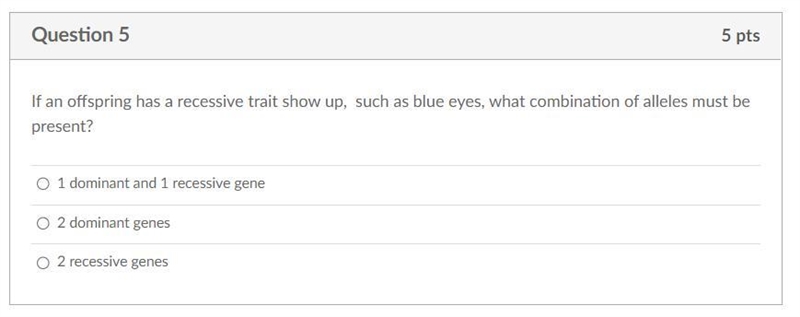 If an offspring has a recessive trait show up, such as blue eyes, what combination-example-1