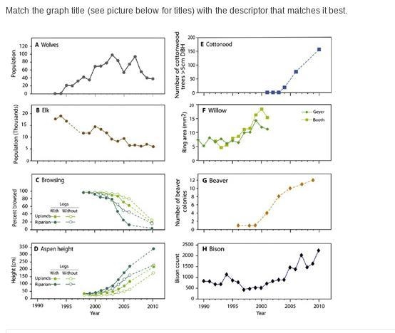 Match the graph title (see picture below for titles) with the descriptor that matches-example-1