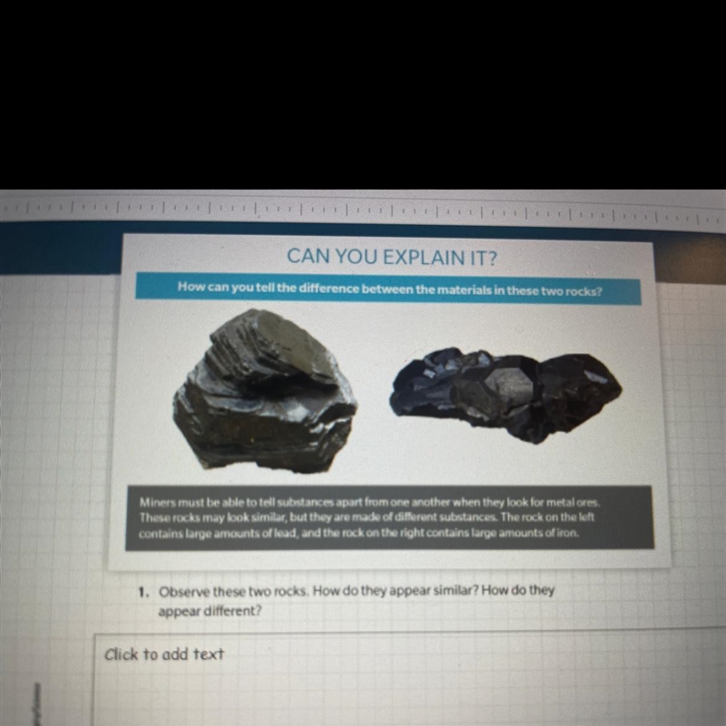 CAN YOU EXPLAIN IT? How can you tell the difference between the materials in these-example-1