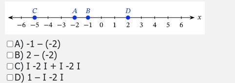 Select all the expressions that show the distance between points A and D.-example-1