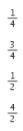 Which fraction represents 25% of the offspring in a genetic cross? A B C D-example-1