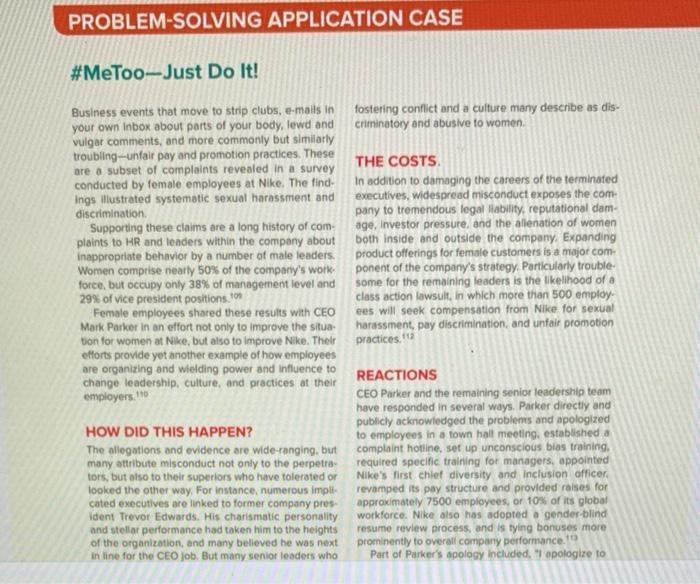 Problem-Solving Application Case—MeToo: Just Do It!-example-1