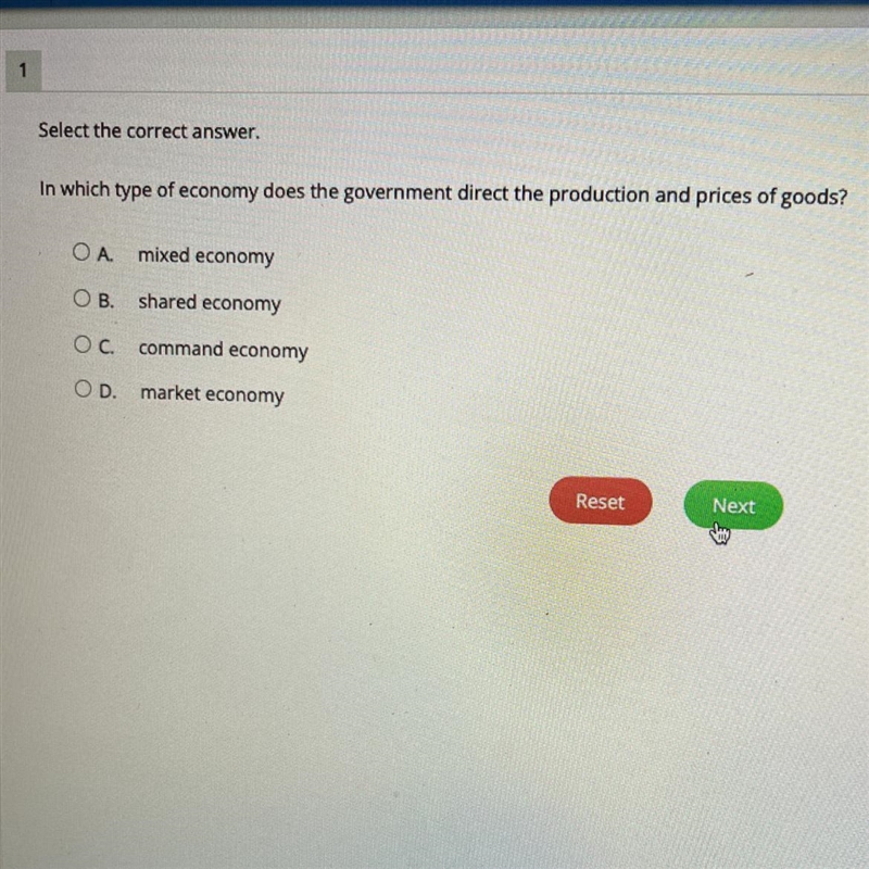 I’m which type of economy does the government direct the production and prices of-example-1