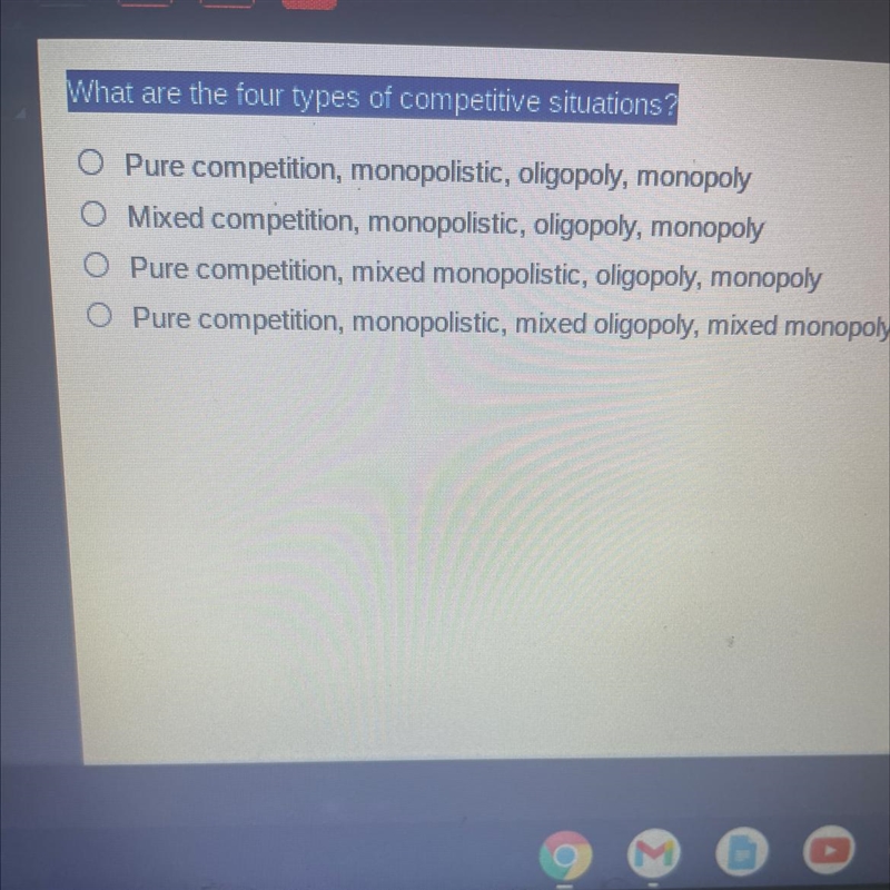 What are the four types of competitive situations-example-1