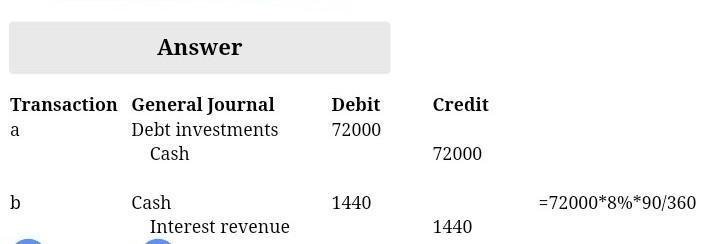 on august 1, paid $72,000 cash to purchase houtte's 9%, six-month debt securities-example-1