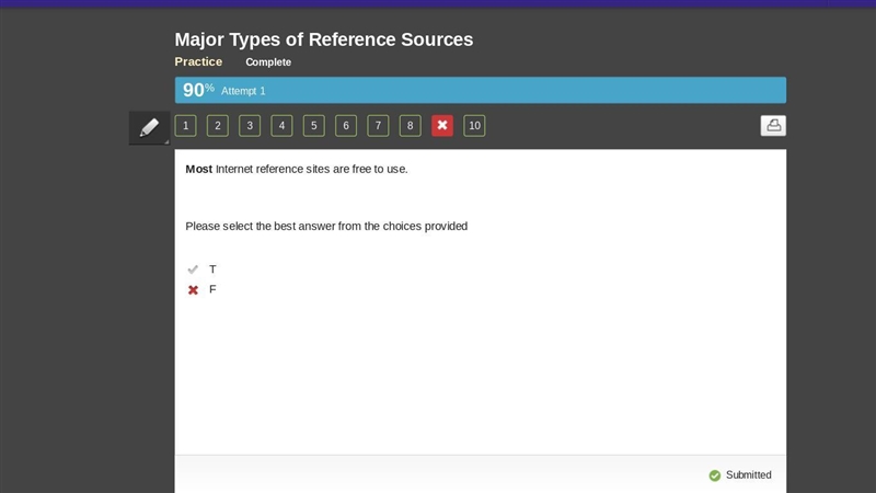 Most internet reference sites are free to use. t/f please select the best answer from-example-1