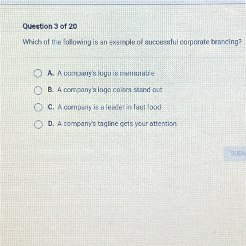 Which of the following is an example of successful corporate branding? A. A company-example-1