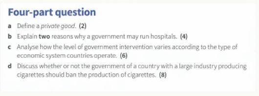 Analyse how the level of government intervention varies according to the type of economic-example-1