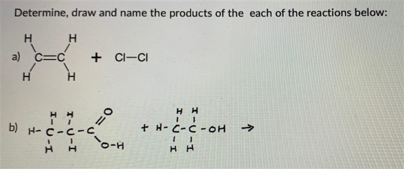 Determine, draw and name the products of the each of the reactions below:а)"Н-example-1