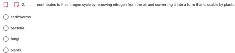 ______ contributes to the nitrogen cycle by removing nitrogen from the air and converting-example-1