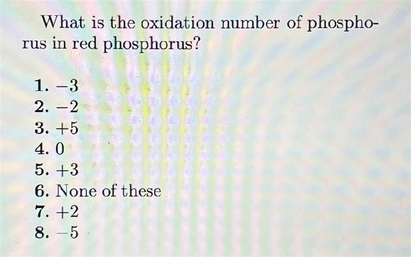 What is the oxidation number of phosphorus in red phosphorus?-example-1