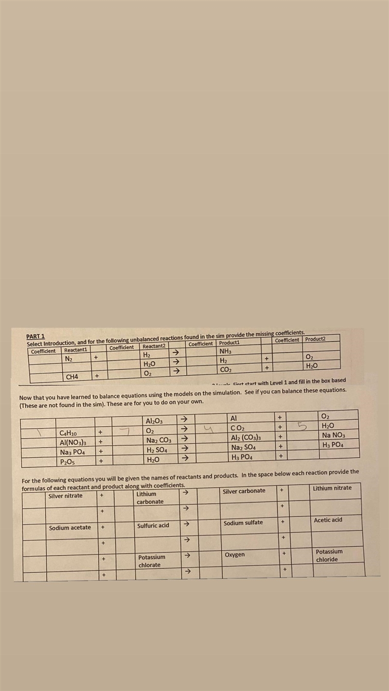 For the following equations you will be given the names of reactants and products-example-1