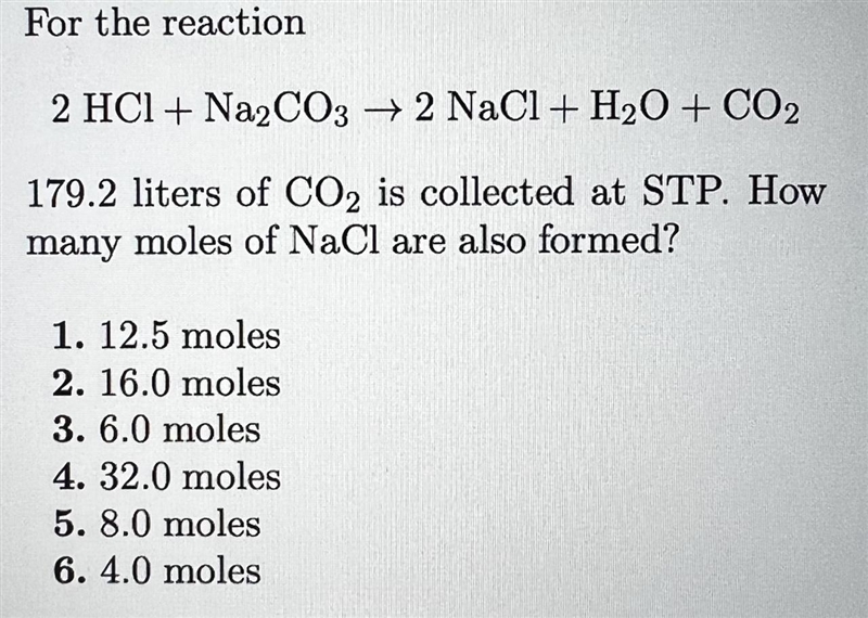 (Multiple Choice) - The question is in the photo I’m sorry For the reaction2HC1 + Na-example-1