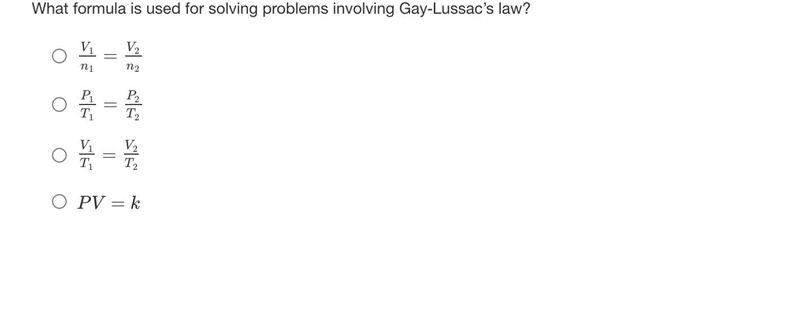 What formula is used for solving problems involving Gay-Lussac’s law?-example-1