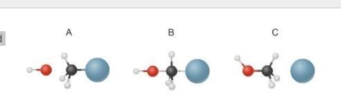 The drawing shows a chemical reaction between hydroxide and bromomethane to produce-example-1