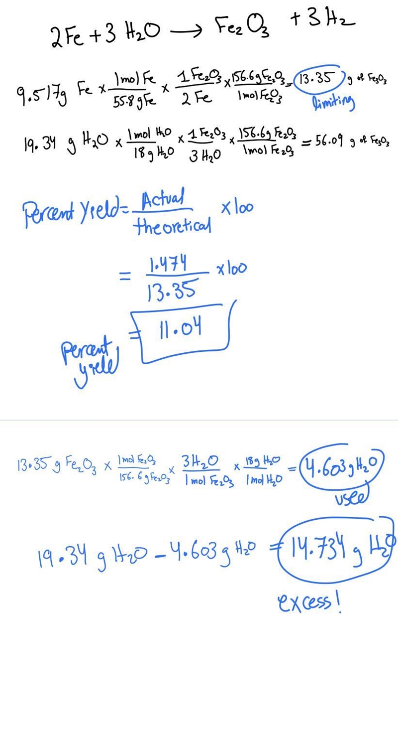 What is the limiting reagent when 9.517 g of Fe is allowed to react with 19.34 g of-example-1