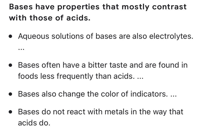 What are properties of a base-example-1